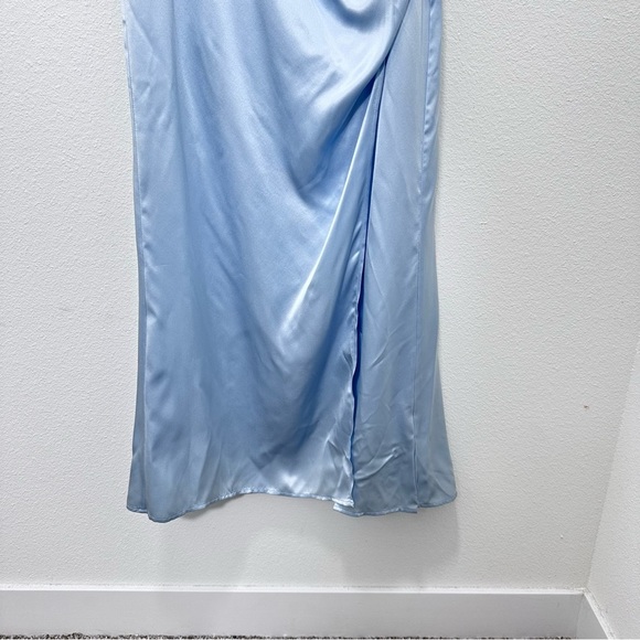 Reformation Marguerite Dress 100% Silk Tie Strap in Light Blue Women's Size 4 - Picture 4 of 13